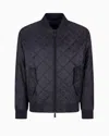 Armani Exchange Quilted Jacket With Tone-on-tone Logo In Navy Blue