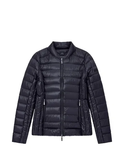 Armani Exchange Quilted Packable Puffer Jacket In Black