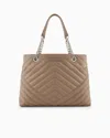 Armani Exchange Logo-plaque Tote Bag In Beige