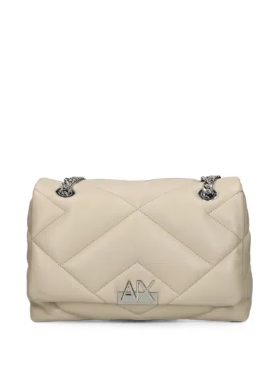 Armani Exchange Quilted Shoulder Bag In Neutral