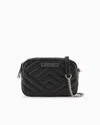 Armani Exchange Quilted Shoulder Bag With Chain Strap In Black