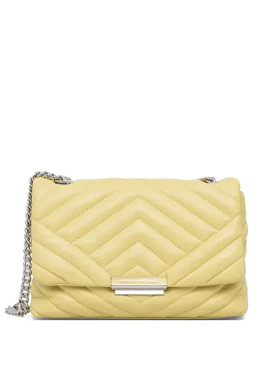 Armani Exchange Quilted Shoulder Bag In Yellow