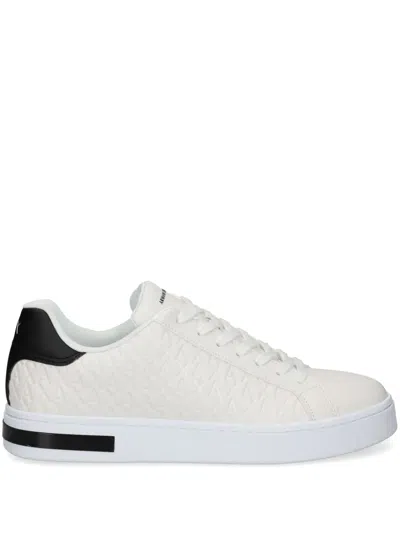 Armani Exchange Quilted Sneakers In White