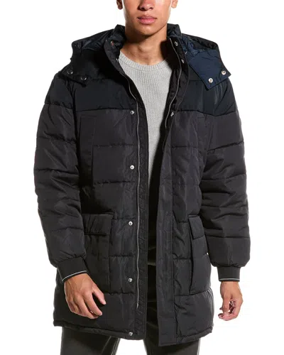 Armani Exchange Quilted Trench Coat In Black