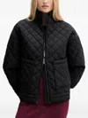 Armani Exchange Quilted Zip Jacket In Black