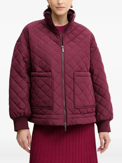 Armani Exchange Quilted Zip-up Jacket In Red