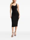 Armani Exchange Racer-back Midi Dress In Black