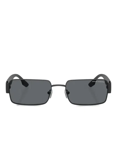 Armani Exchange Rectangle-frame Sunglasses In Black