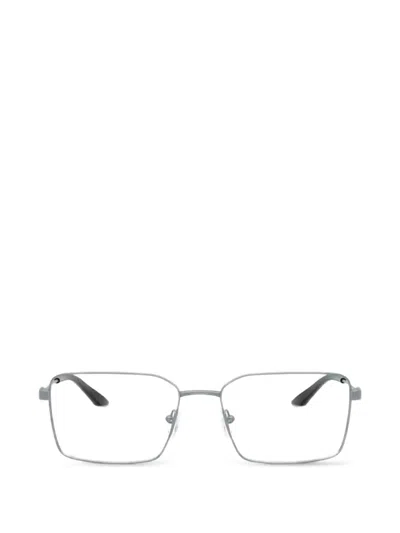 Armani Exchange Rectangle-frame Metal Glasses In Grau
