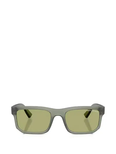 Armani Exchange Rectangle-frame Sunglasses In Green