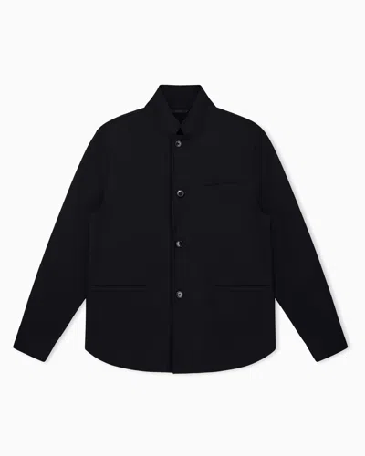 Armani Exchange Regular Fit Blazer Stretch Viscose Blend In Black
