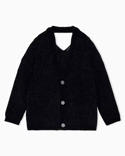 Armani Exchange Regular Fit Cardigan Knitted In Black