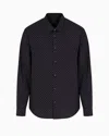 Armani Exchange Regular Fit Cotton Jacquard Shirt In Blau