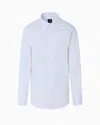 Armani Exchange Regular Fit Cotton Jacquard Shirt In White