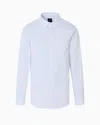 Armani Exchange Regular Fit Cotton Jacquard Shirt In White