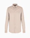 Armani Exchange Regular Fit Cotton Shirt In Beige