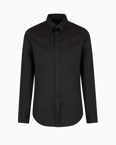 Armani Exchange Regular Fit Cotton Shirt In Green