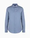 Armani Exchange Regular Fit Cotton Shirt In Light Blue