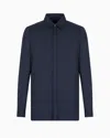 Armani Exchange Regular Fit Cotton Shirt In Navy Blue