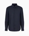 Armani Exchange Regular Fit Cotton Shirt In Navy Blue