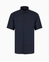 Armani Exchange Regular Fit Cotton Shirt In Navy Blue