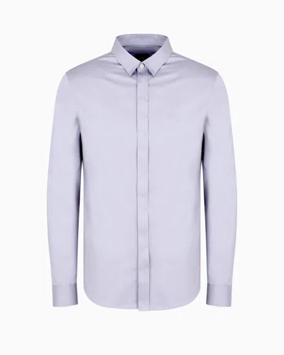 Armani Exchange Regular Fit Cotton Shirt In Purple