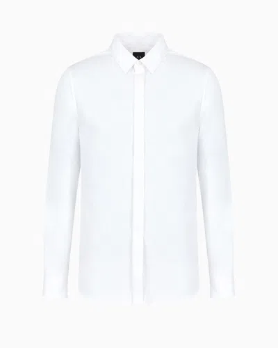 Armani Exchange Regular Fit Cotton Shirt In White