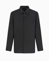 Armani Exchange Regular Fit Cotton Shirt With Allover Logo In Tone In Green