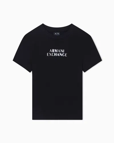 Armani Exchange Regular Fit Cotton T-shirt In Black