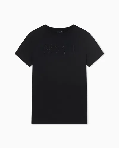 Armani Exchange Regular Fit Cotton T-shirt In Black