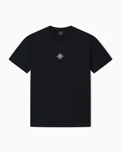 Armani Exchange Regular Fit Cotton T-shirt In Black