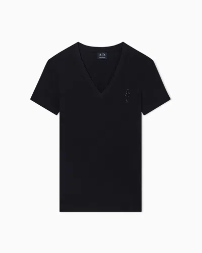 Armani Exchange Regular Fit Cotton T-shirt In Black
