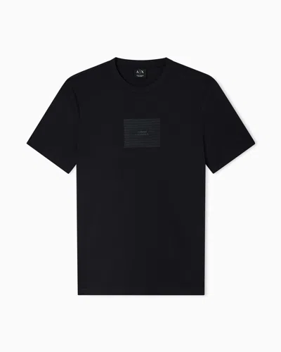 Armani Exchange Logo-print Crew-neck T-shirt In Blue