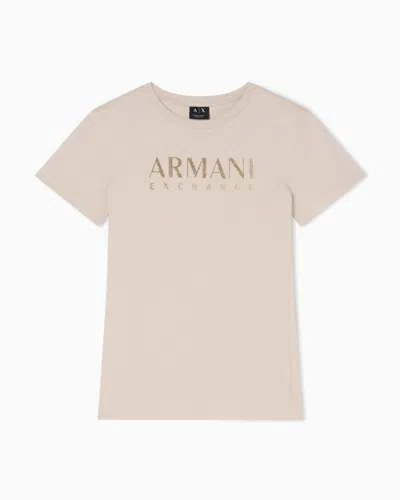 Armani Exchange Regular Fit Cotton T-shirt In Pink