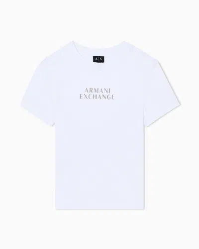 Armani Exchange Regular Fit Cotton T-shirt In White