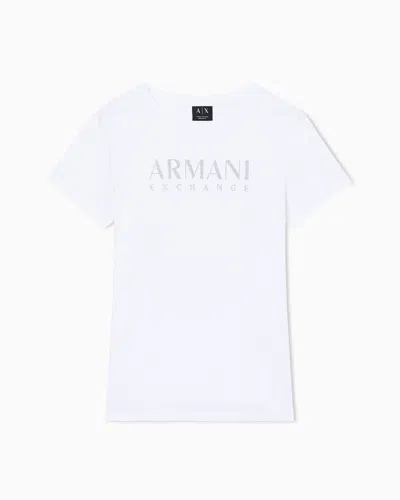 Armani Exchange Regular Fit Cotton T-shirt In White