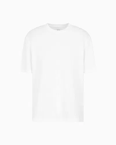 Armani Exchange Regular Fit Cotton T-shirt With Tone-on-tone Allover Logo In White