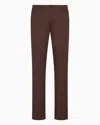 Armani Exchange Official Store Chino Trousers In Cotton Gabardine In Brown