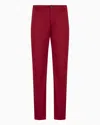 Armani Exchange Regular Fit Gabardine Trousers In Burgundy