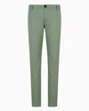 Armani Exchange Regular Fit Gabardine Trousers In Green