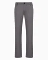 Armani Exchange Regular Fit Gabardine Trousers In Grey