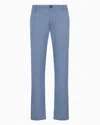 Armani Exchange Regular Fit Gabardine Trousers In Light Blue