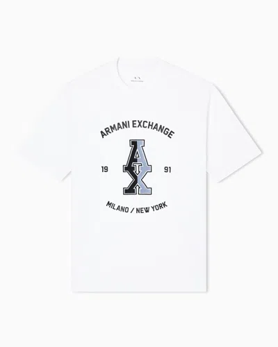 Armani Exchange Regular Fit Graphic Logo T-shirt In White