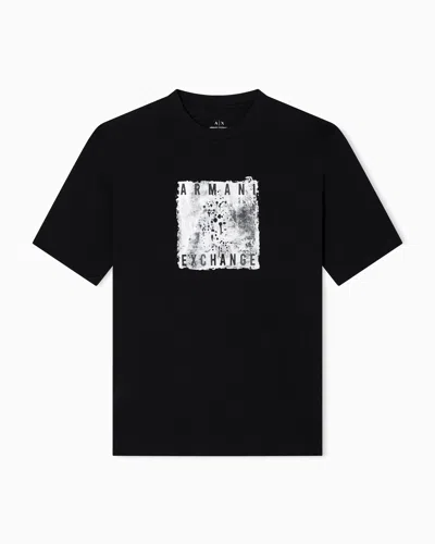 Armani Exchange Regular Fit Graphic Print T-shirt In Black