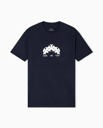 Armani Exchange Regular Fit Graphic Print T-shirt In Black