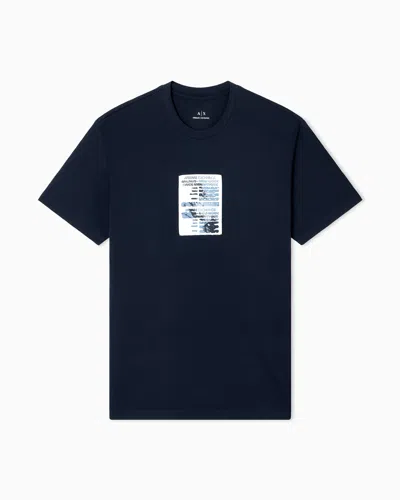 Armani Exchange Regular Fit Graphic Print T-shirt In Blue