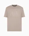 Armani Exchange Regular Fit Heavy Cotton T-shirt With Stencil Logo In Beige