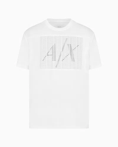 Armani Exchange Regular Fit Heavy Cotton T-shirt With Stencil Logo In White