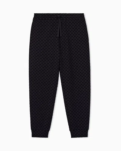 Armani Exchange Regular Fit Jersey Pants Bonded Stretch In Black