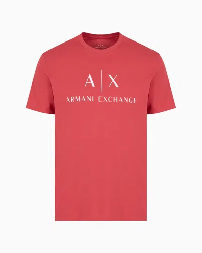 Armani Exchange Regular Fit Jersey T-shirt With Logo In Red